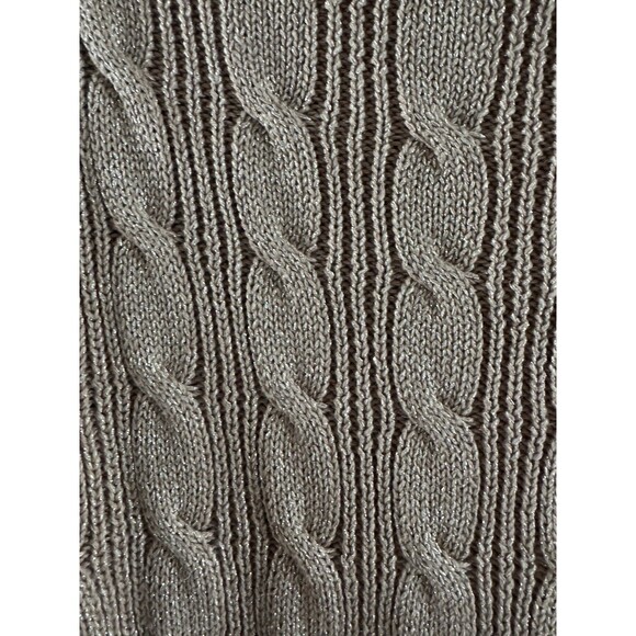 Ralph Lauren Cable-Knit Cotton-Blend Boatneck Sweater Gold Lurex plus size 3x - Picture 11 of 16